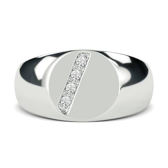 Round Diamond Gents Oval Signet Ring