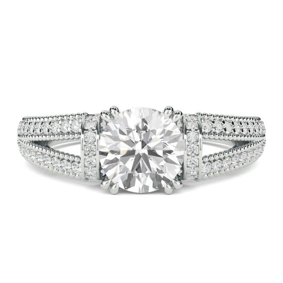 Modern Round Diamond Vintage Ring