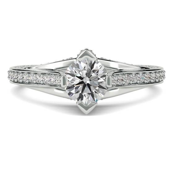 Round Diamond Designer Vintage Ring