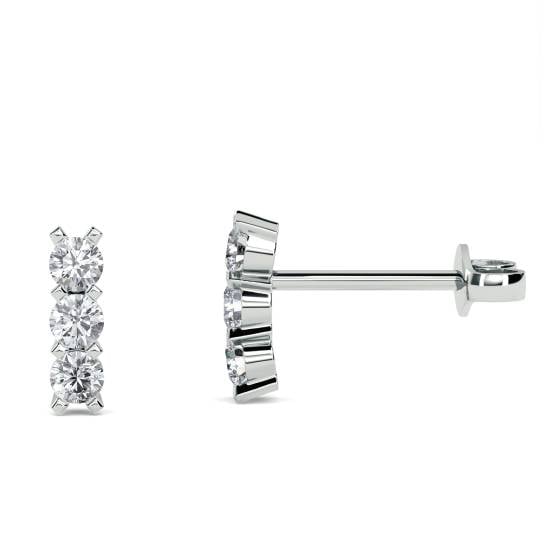 Round Diamond Drop Earrings