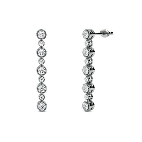 Elegant Round Diamond Drop Earrings