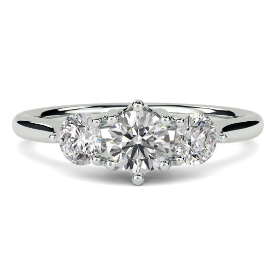 Modern Crossover Round Diamond Trilogy Ring