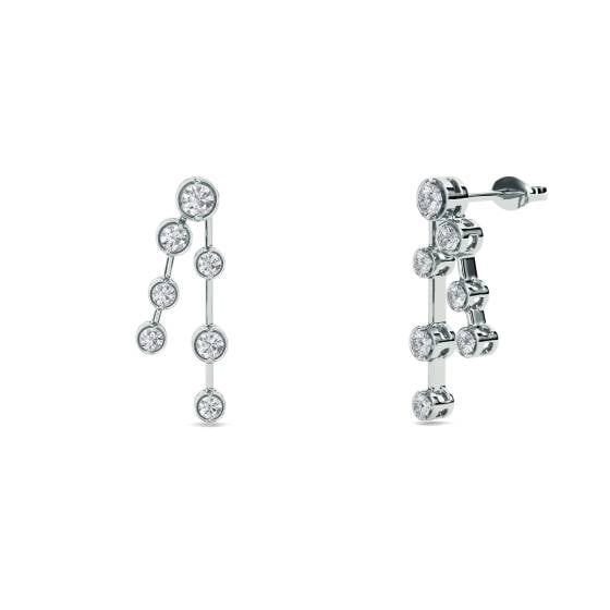 Elegant Round Diamond Drop Earrings