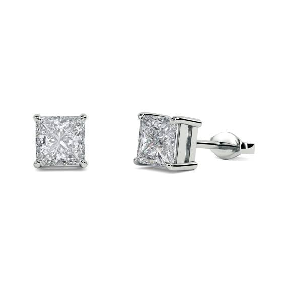 Classic Princess Diamond Stud Earrings