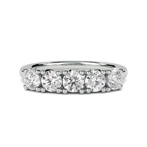 SDHET1002 5 Stone Round Diamond Half Eternity Ring