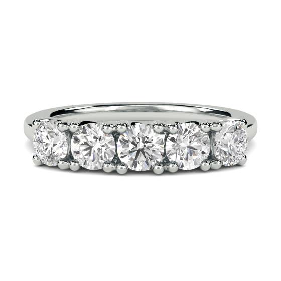 SDHET1002 5 Stone Round Diamond Half Eternity Ring
