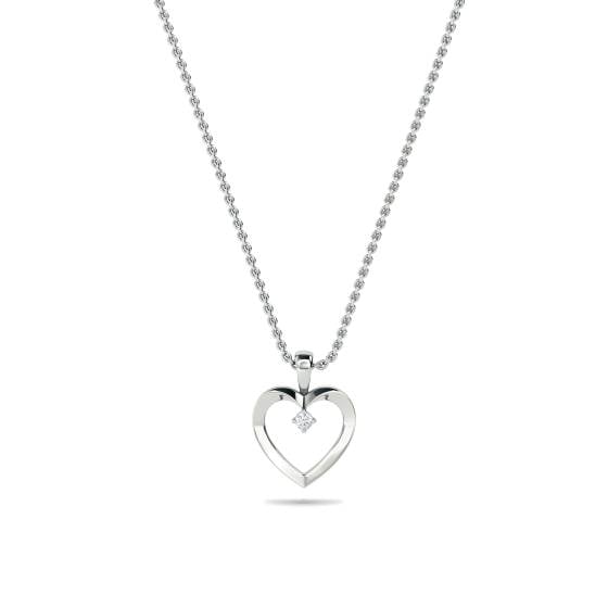 Classic Round Diamond Double Heart Pendant