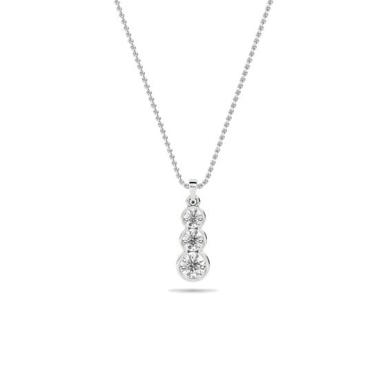 Elegant Round Diamond Trilogy Pendant