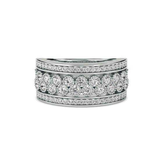 9.5mm Round Diamond Multi Row Dress Ring