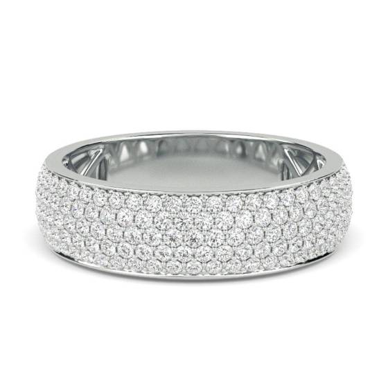 1.00ct Elegant Round Diamond Multi Row Dress Ring