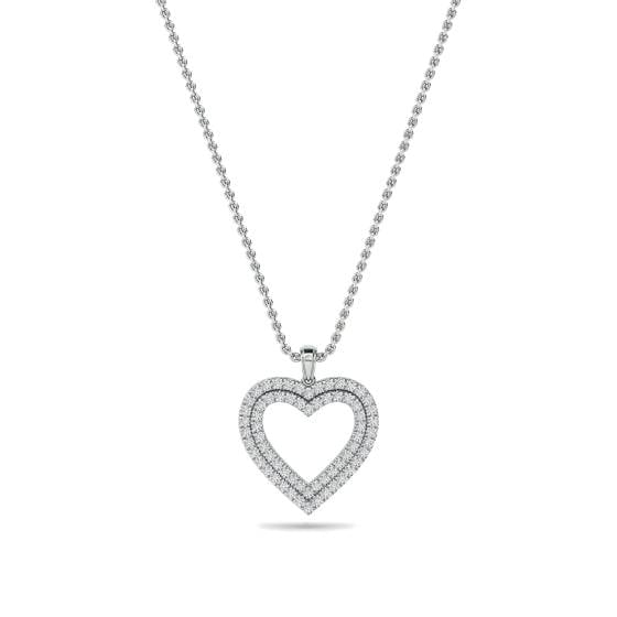 Classic Round Diamond Heart Pendant