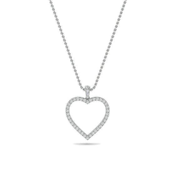 Classic Round Diamond Heart Pendant