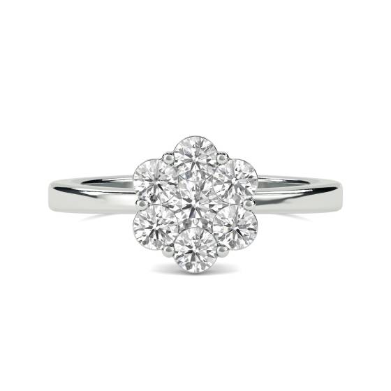 0.40ct Elegant Round Diamond Cluster Ring