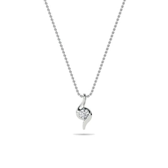 Stylish Round Diamond Solitaire Pendant