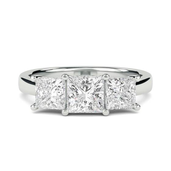 SDMT03346 Traditional Princess Diamond Trilogy Ring