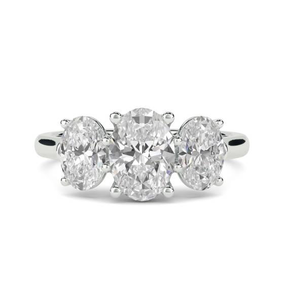 Elegant Oval Diamond Trilogy Ring