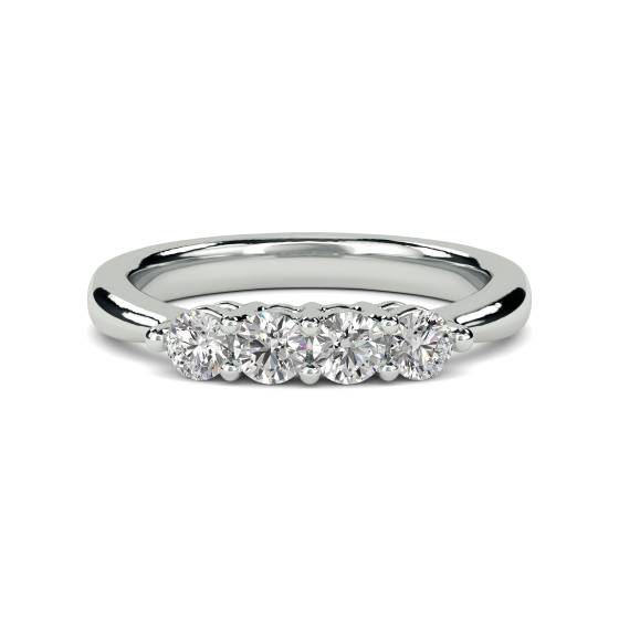SDMT04002 Four Stone Round Diamond Half Eternity Ring