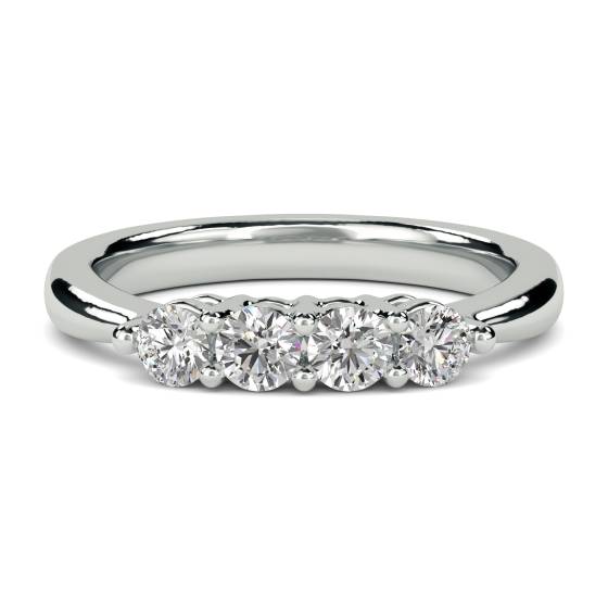 SDMT04002 Four Stone Round Diamond Half Eternity Ring