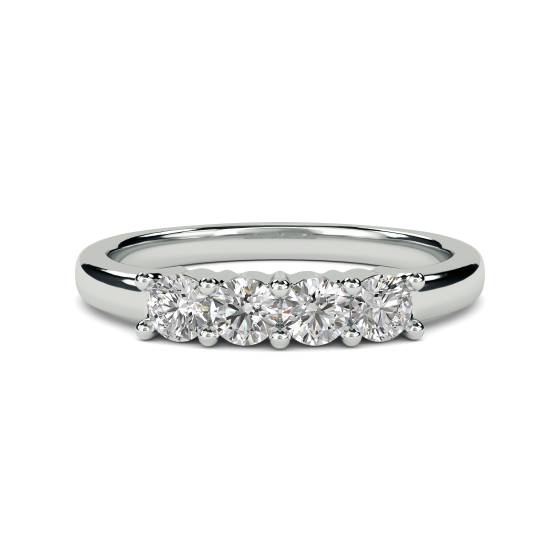 SDMT04010 4 Stone Round Diamond Half Eternity Ring