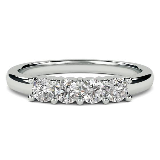SDMT04010 4 Stone Round Diamond Half Eternity Ring