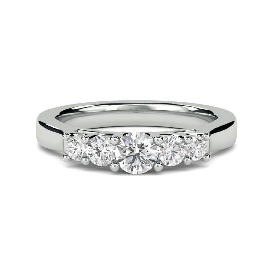 SDMT05129 5 Stone Round Diamond Half Eternity Ring