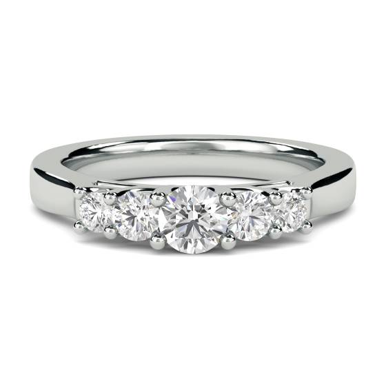 SDMT05129 5 Stone Round Diamond Half Eternity Ring