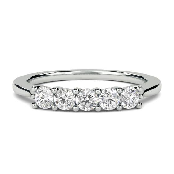 SDMT05134 5 Stone Round Diamond Half Eternity Ring