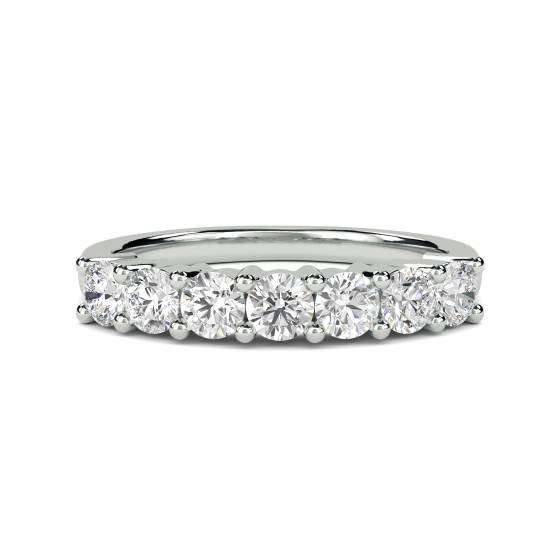 7 Stone Round Diamond Half Eternity Ring