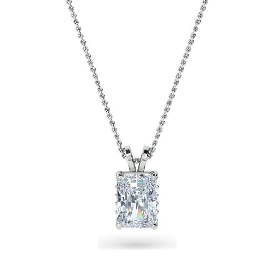 Radiant Diamond Halo Pendant