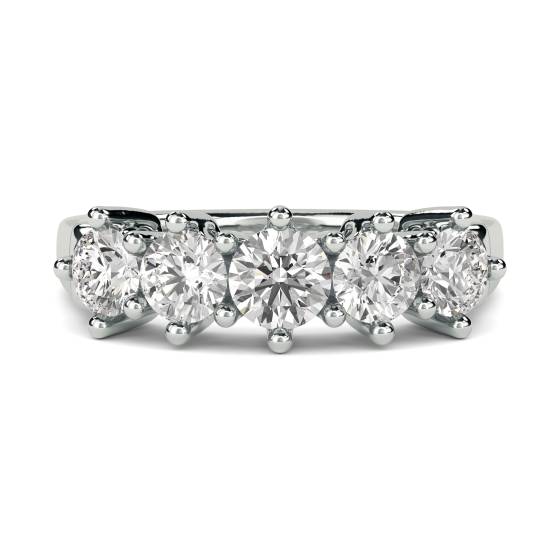5 Stone Round Diamond Half Eternity Ring