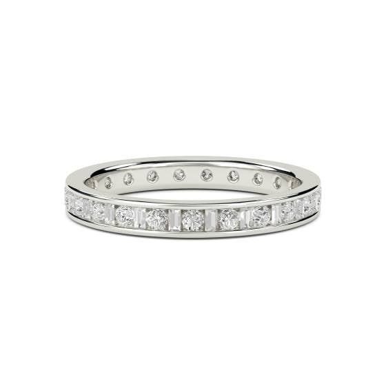 3mm Round and Baguette Diamond Full Eternity Ring