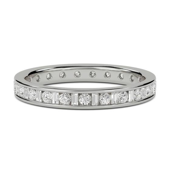 3mm Round and Baguette Diamond Full Eternity Ring