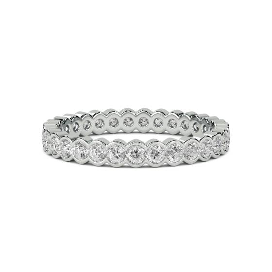 3mm Elegant Round Diamond Bezel Set Full Eternity Ring