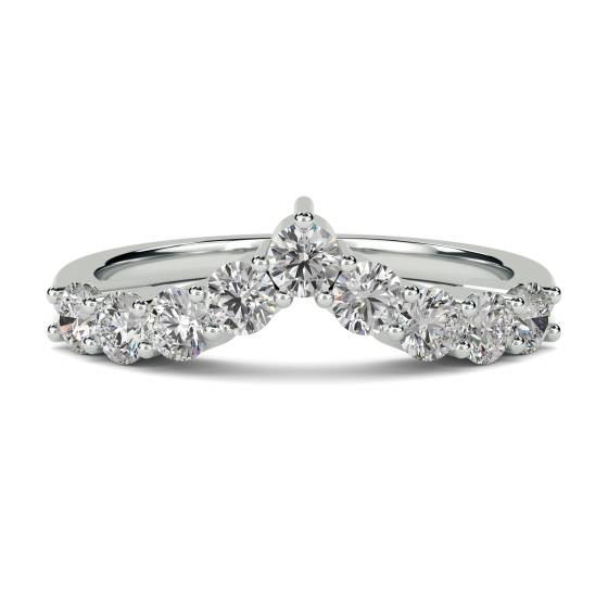 Classic Round Diamond Wishbone Eternity Ring