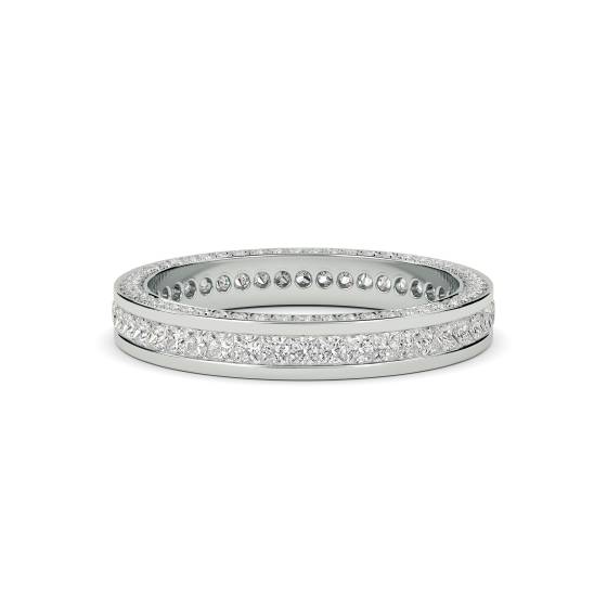 1.25ct 3 Sided Princess Diamond Full Eternity Ring