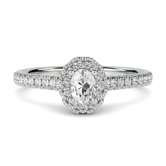Round and Oval Diamond Cluster Ring