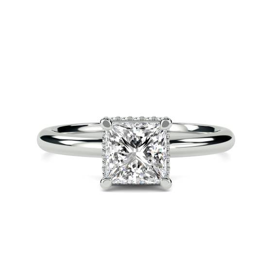 Princess Diamond Low Set Hidden Halo Ring