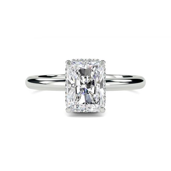Radiant Diamond Low Set Hidden Halo Ring