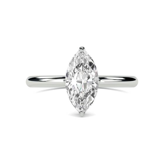 Marquise Diamond High Set Hidden Halo Ring