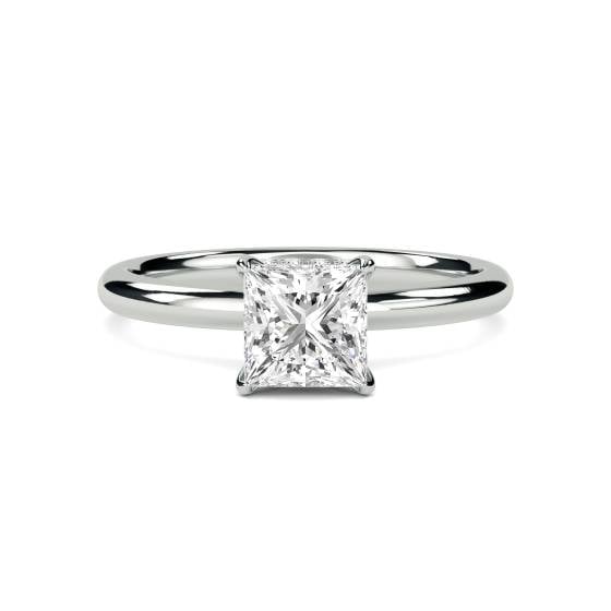 Princess Cut Hidden Halo Ring