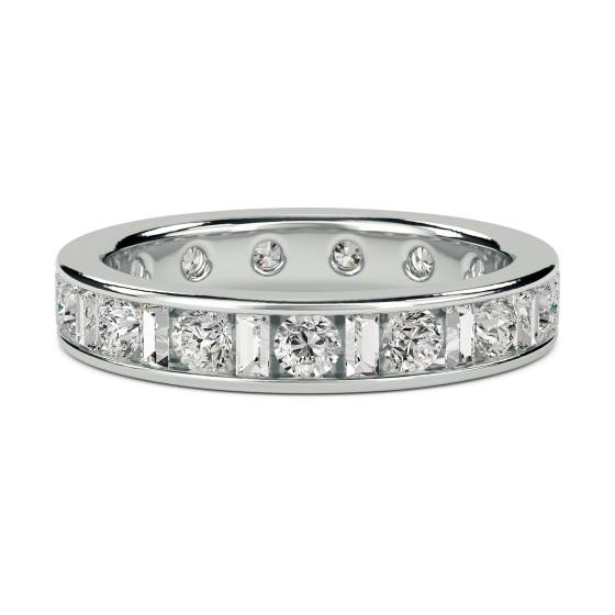 1.50ct Round and Baguette Diamond Full Eternity Ring