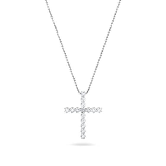 1.00ct Classic Round Diamond Cross Pendant