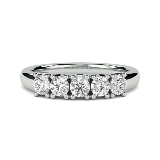 SDMT05081 5 Stone Round Diamond Half Eternity Ring