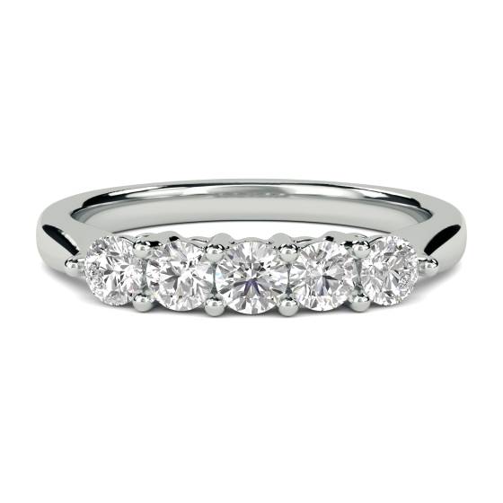 SDMT05112 5 Stone Round Diamond Half Eternity Ring