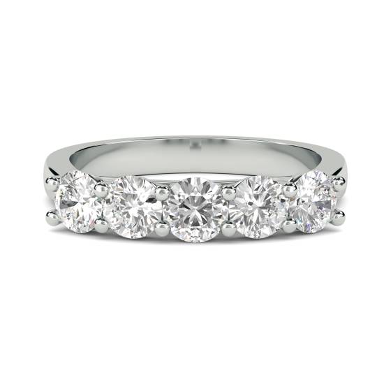 SDMT05126 5 Stone Round Diamond Half Eternity Ring