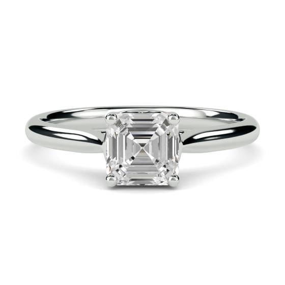 Heart Crossver Asscher Diamond Engagement Ring