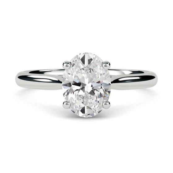 Heart Crossver Oval Diamond Engagement Ring