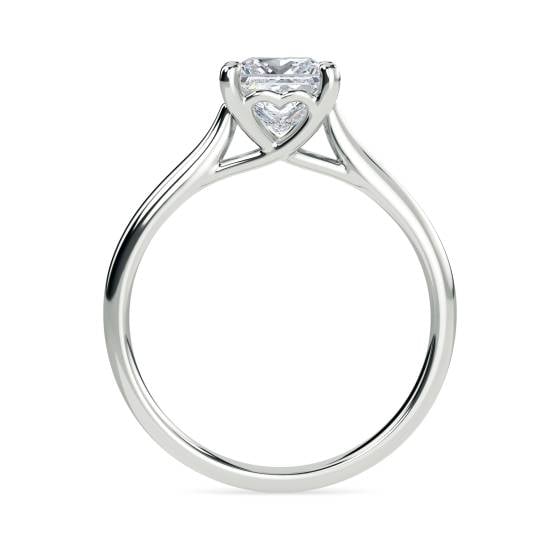 Heart Crossver Princess Diamond Engagement Ring