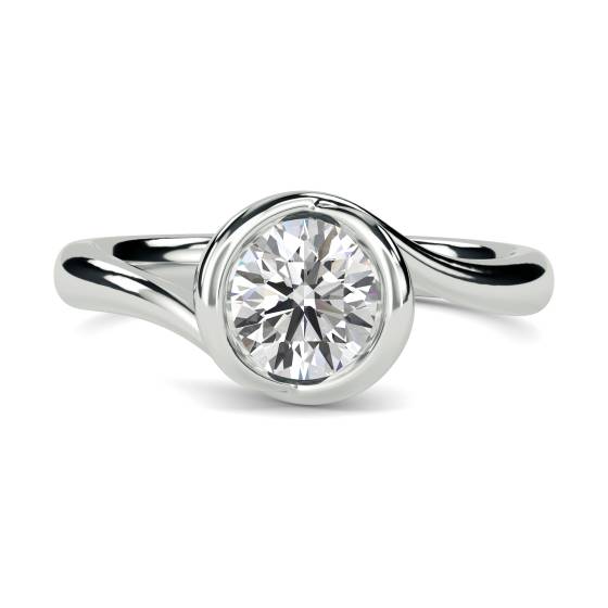 Round Diamond Bezel Set Engagement Ring