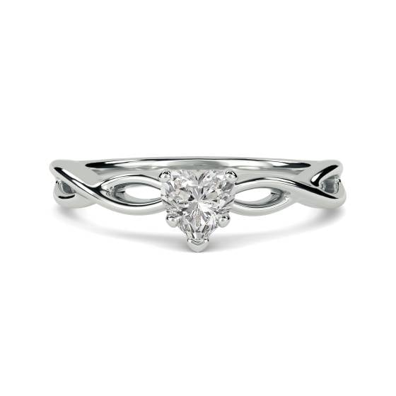 Infinity Love Swirl Heart Diamond Engagement Ring